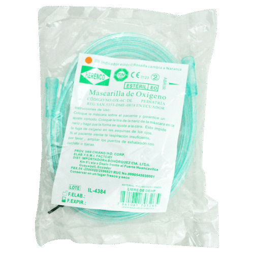 MASCARILLA OXIGENO PEDIATRICA