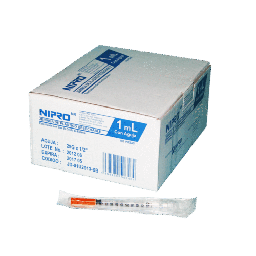 JERING. 1cc INSULINA AGUJA FIJA No. 28 X 1/2