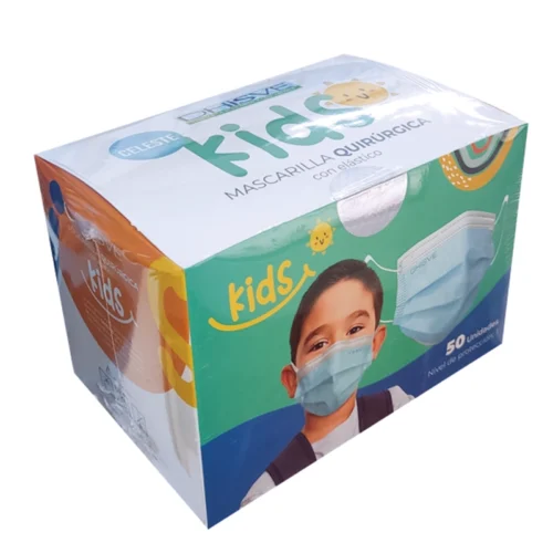 MASCARILLA C/ELASTICO DESCARTABLE AZUL PEDIATRICA