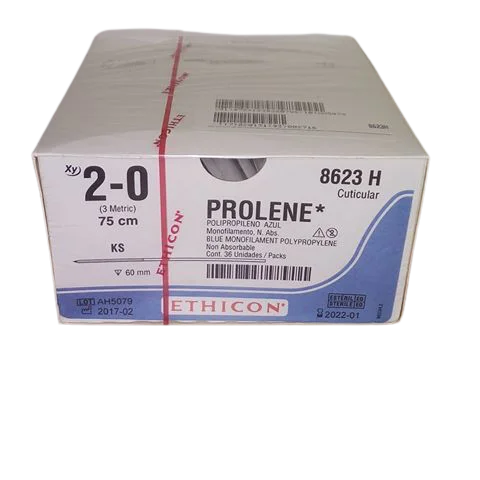 POLIPROPILENO MONOFILAMENTO AZUL No 2/0 75CM - No 3/0 75CM